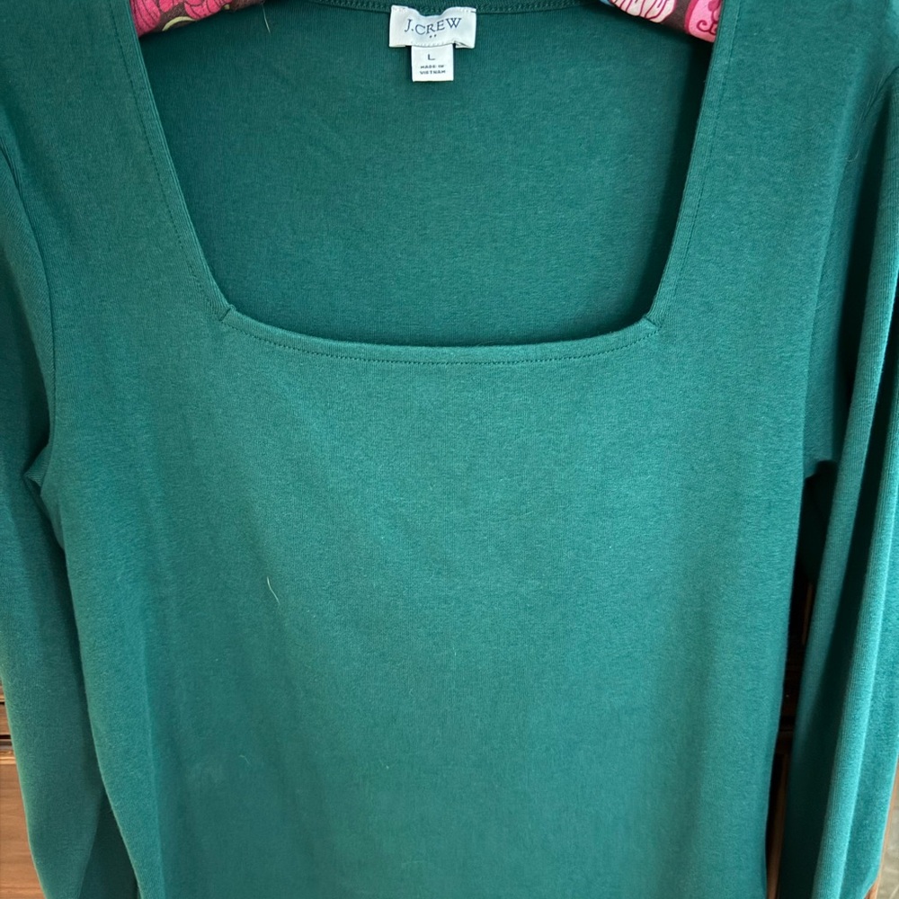 J. Crew Green Long Sleeve Top